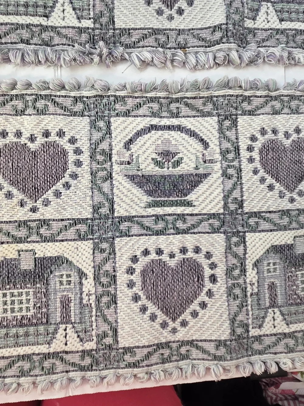 Vintage Cream and Purple Woven Tapestry Place Mats - Set of 4